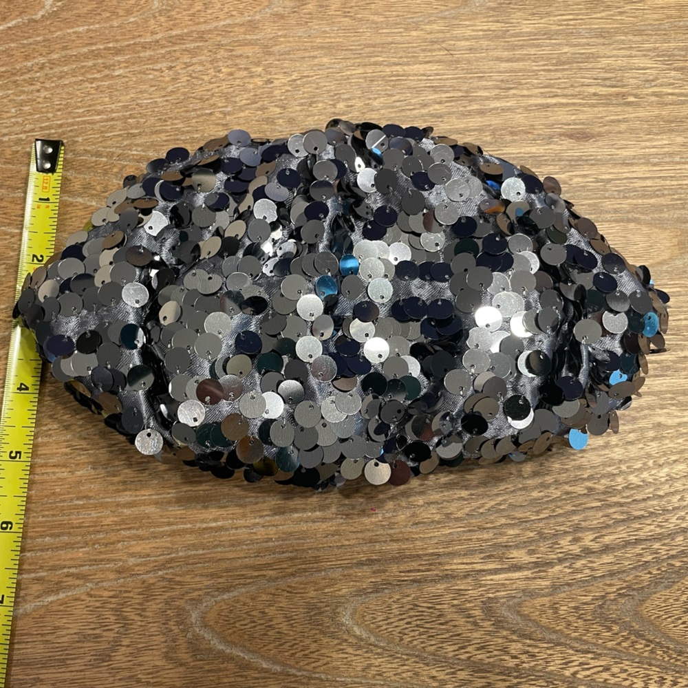 BCBGMaxAzria Black and Silver Sequin Clutch - Picture 3 of 8
